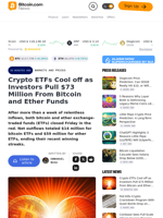 Crypto ETFs Cool off as Investors Pull $73 Million From Bitcoin and Ether Funds – Markets and Prices Bitcoin News