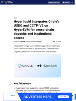 Hyperliquid integrates Circle’s USDC and CCTP V2 on HyperEVM for cross-chain deposits and institutional access