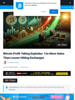 Bitcoin Profit Taking Explodes: 12x More Gains Than Losses Hitting Exchanges