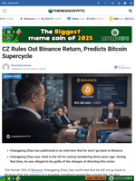 CZ Rules Out Binance Return, Predicts Bitcoin Supercycle