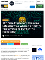 XRP Price Prediction; Chainlink Latest News & Where To Find The Top Cryptos To Buy For The Highest ROI | Live Bitcoin News