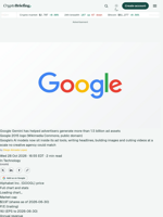 Google Gemini has helped advertisers generate more than 1.5 billion ad assets