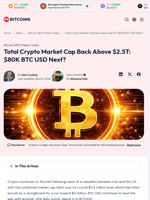 Total Crypto Market Cap Back Above $2.5T: $80K BTC USD Next? - 99Bitcoins