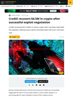 CrediX Negotiates Crypto Asset Recovery after $4.5M Hack