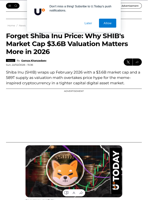 Forget Shiba Inu Price: Why SHIB's Market Cap $3.6B Valuation Matters More in 2026 - U.Today