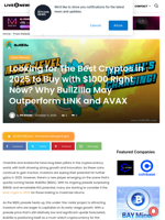 Looking for The Best Cryptos in 2025 to Buy with $1000 Right Now? Why BullZilla May Outperform LINK and AVAX  | Live Bitcoin News
