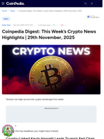 Coinpedia Digest: This Week’s Crypto News Highlights | 29th November, 2025