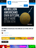 48 Million Americans Own Bitcoin as it Hits $118K ATH