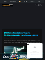 ETH Price Prediction: Targets $3,350-$3,660 by Late January 2026 - Blockchain.News
