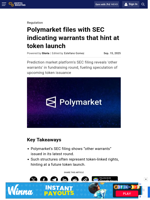 Polymarket files with SEC indicating warrants that hint at token launch