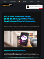 MATIC Price Prediction: Target $0.45-$0.52 Range Within 30 Days Despite Current Bearish Momentum - Blockchain.News