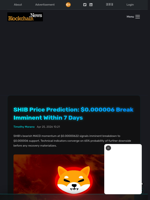 SHIB Price Prediction: $0.000006 Break Imminent Within 7 Days - Blockchain.News