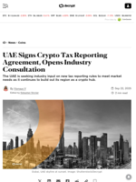 UAE Signs Crypto Tax Reporting Agreement, Opens Industry Consultation - Decrypt