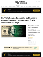 SoFi's tokenized deposits put banks in competition with stablecoins, Truth Ventures CEO says