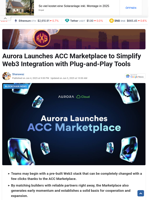 Aurora Launches ACC Marketplace to Simplify Web3 Integration with Plug-and-Play Tools - TheNewsCrypto