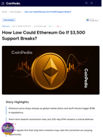 How Low Could Ethereum Go If $3,500 Support Breaks?