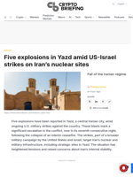 Five explosions in Yazd amid US-Israel strikes on Iran's nuclear sites