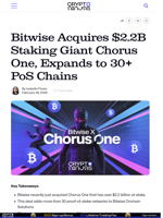 Bitwise Acquires $2.2B Staking Giant Chorus One, Expands to 30+ PoS Chains