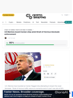 US Marines board Iranian ship amid Strait of Hormuz blockade enforcement