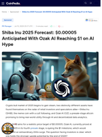 Shiba Inu 2025 Forecast: $0.00005 Anticipated With Ozak AI Reaching $1 on AI Hype