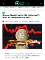 Bitcoin Blasts Past $122K to Fresh ATH But Can the Momentum Hold? - Crypto News Flash