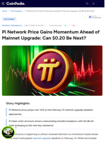 Pi Network Price Gains Momentum Ahead of Mainnet Upgrade: Can $0.20 Be Next?