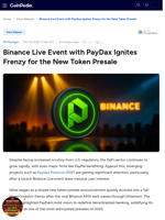 Binance Live Event with PayDax Ignites Frenzy for the New Token Presale