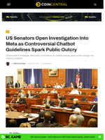 US Senators Open Investigation Into Meta as Controversial Chatbot Guidelines Spark Public Outcry - CoinCentral