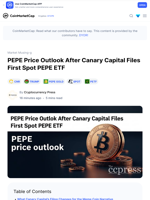 PEPE Price Outlook After Canary Capital Files First Spot PEPE ETF: Guest Post by Cryptocurrency Press | CoinMarketCap