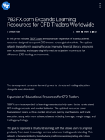 783FX.com Expands Learning Resources for CFD Traders Worldwide | Visionary Financial