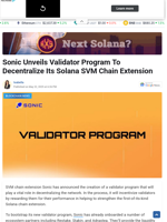 Sonic Unveils Validator Program To Decentralize Its Solana SVM Chain Extension