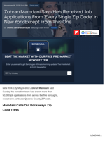 Zohran Mamdani Says He's Received Job Applications From 'Every Single Zip Code' In New York Except From This One  - Benzinga