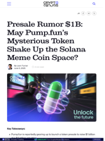 Presale Rumor $1B: May Pump.fun’s Mysterious Token Shake Up the Solana Meme Coin Space?