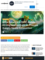 Little Pepe ($LILPEPE) Builds Strong Momentum as Presale Supply Nears Exhaustion | Live Bitcoin News