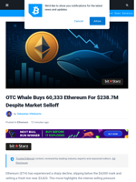 OTC Whale Buys 60,333 Ethereum For $238.7M Despite Market Selloff | Bitcoinist.com