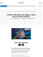 Cardano Falls Below Key Support, Here’s How Low ADA Could Go
