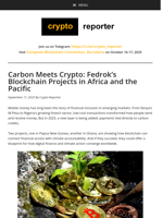 Carbon Meets Crypto: Fedrok’s Blockchain Projects in Africa and the Pacific