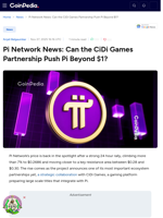Pi Network News: Can the CiDi Games Partnership Push Pi Beyond $1?