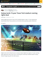 Galaxy Expands Texas Footprint with Texas Tech Stadium Deal