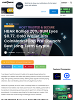 HBAR Rallies 20%, XLM Eyes $0.77, Cold Wallet Hits CoinMarketCap Pre-Launch: Best Long Term Crypto  | Live Bitcoin News