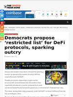 Democrats propose ‘restricted list’ for DeFi protocols, sparking outcry - The Crypto News Wire
