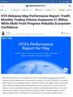 HTX Releases May Performance Report: TradFi Monthly Trading Volume Surpasses $1 Billion, While Multi-Front Progress Rebuilds Ecosystem Confidence - TheNewsCrypto
