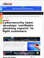 Cybersecurity team develops ‘verifiable phishing reports’ to fight scammers - The Crypto News Wire