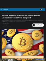 Bitcoin Reserve Bill Fails as South Dakota Lawmakers Shut Down Proposal