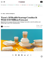 Teen’s AI Health Startup Crushes It With $30 Million Forecast - Decrypt