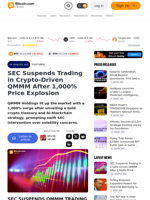 SEC Suspends Trading in Crypto-Driven QMMM After 1,000% Price Explosion – Featured Bitcoin News