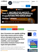 Gen Z Investors Are Choosing Projects Like IPO Genie Over Meme Tokens | Live Bitcoin News