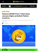 Solana's BONK Price: Token Eyes January Highs as Bullish Pattern Confirms - CoinCentral