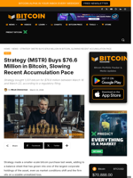 Strategy (MSTR) Bought $76.6 Million In Bitcoin Last Week