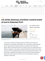 US strike destroys maritime control tower at Iran's Kalantari Port